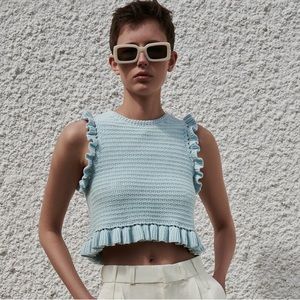 NWT Zara Crocheted Knit top size L